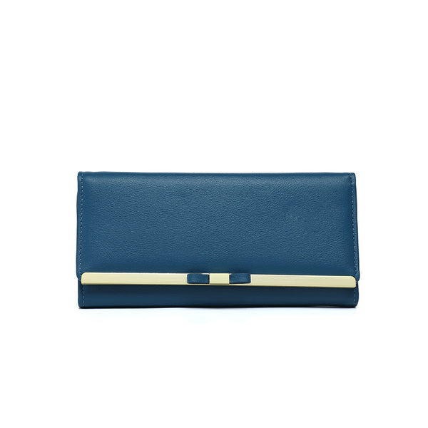 Elegant Women's Long Wallet - Blue