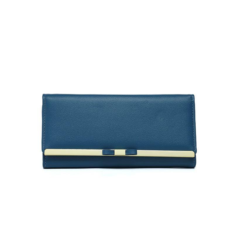 Elegant Women's Long Wallet - Blue