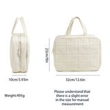 Quilted Hanging Toiletry Bag with Jewelry Organizer - Large Beige