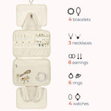 Quilted Hanging Toiletry Bag with Jewelry Organizer - Large Black
