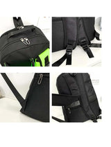 Orange And Grey Stylish Sports Backpack with Contrast Pockets - Badminton & Tennis