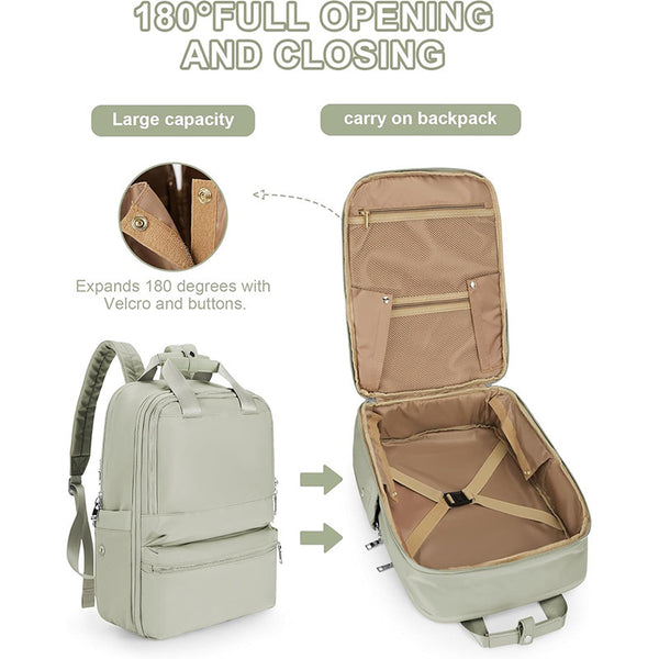 Black Large Capacity Travel Laptop Backpack - Padded Compartment