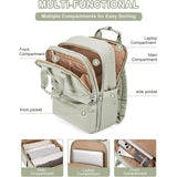 Khaki Large Capacity Travel Laptop Backpack - Padded Compartment