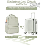 Khaki Large Capacity Travel Laptop Backpack - Padded Compartment