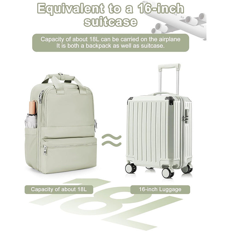 Khaki Large Capacity Travel Laptop Backpack - Padded Compartment