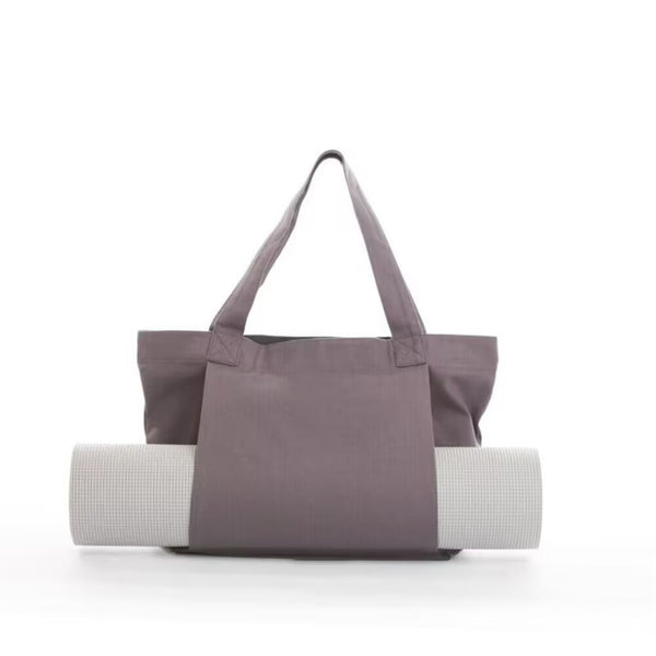 Yoga Mat Tote Bag - Durable Canvas Shoulder Bag for Outdoor Workouts & Travel - Grey