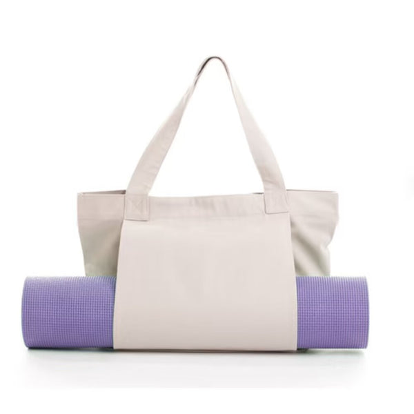 Yoga Mat Tote Bag - Durable Canvas Shoulder Bag for Outdoor Workouts & Travel - Khaki
