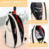 Tennis Pickleball Sling Bag - Crossbody Racket Backpack for Men & Women - Black