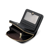 Compact RFID Genuine Leather Wallet for Women - Blue