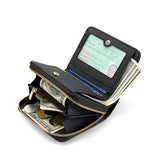 Compact RFID Genuine Leather Wallet for Women - Blue