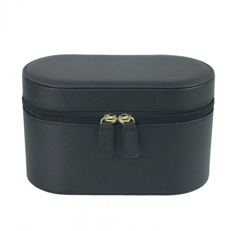 Black Elegant PU Leather Makeup & Toiletry Bag with Brush Holder
