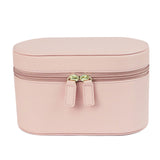 Pink Elegant PU Leather Makeup & Toiletry Bag with Brush Holder