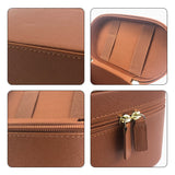 Pink Elegant PU Leather Makeup & Toiletry Bag with Brush Holder