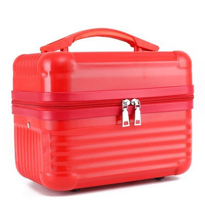 Durable Hard Shell Makeup Travel Case with Handle - Red