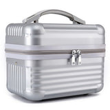 Durable Hard Shell Makeup Travel Case with Handle - Silver