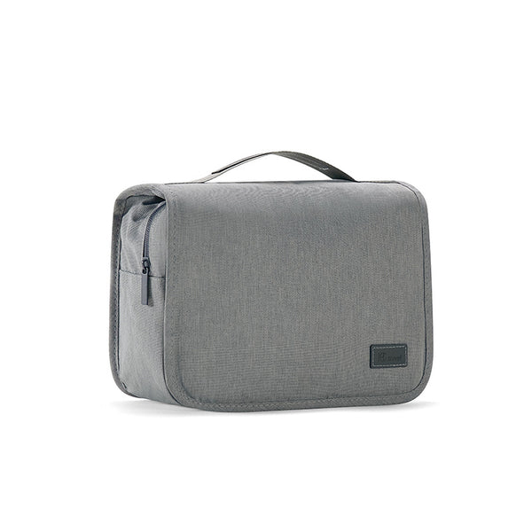 Eco-Friendly RPET Hanging Toiletry Cosmetic Bag - Large Capacity Waterproof - Grey