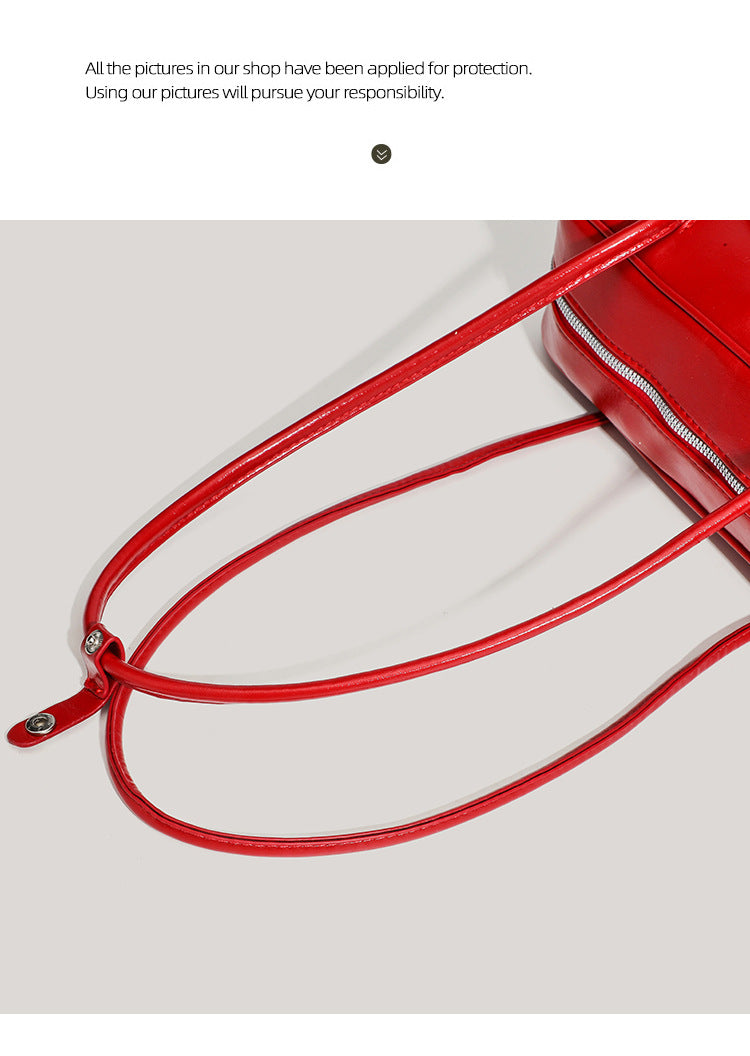 Coffee Chic PU Leather Baguette Shoulder Bag - Elegant Bow Accent