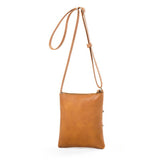 Brown PU Leather Compact Women's Crossbody Bag - Adjustable Strap, Double Zipper Closure