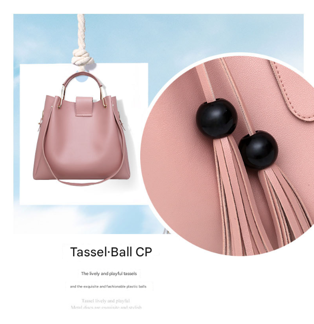 Pink 3-Piece Womens Handbag Set - PU Leather Tote, Crossbody Bag & Clutch Purse