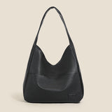 Retro PU Leather Tote Bag - Casual Single Shoulder Crossbody Bag - Black