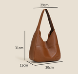 Retro PU Leather Tote Bag - Casual Single Shoulder Crossbody Bag - Red
