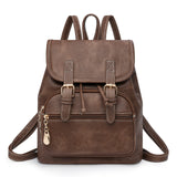 Stylish PU Leather Backpack for Women - Compact Travel Companion - Coffee