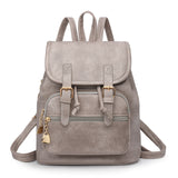 Stylish PU Leather Backpack for Women - Compact Travel Companion - Grey