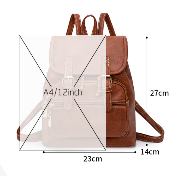 Stylish PU Leather Backpack for Women - Compact Travel Companion - Grey