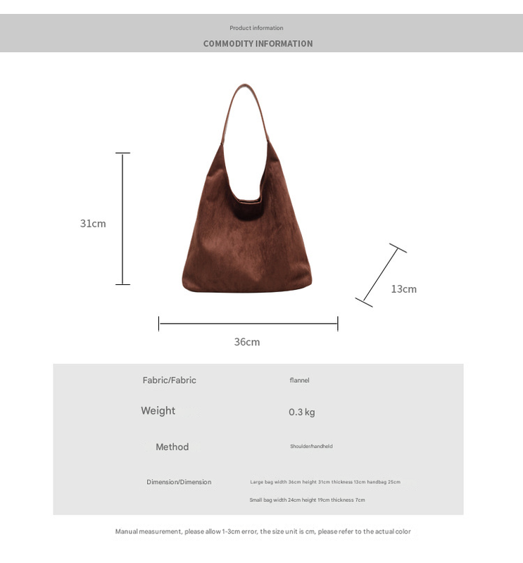 Chic Faux Suede Tote Bag with Matching Pouch | Large Capacity Slouchy Shoulder Bag - Greenish Brown