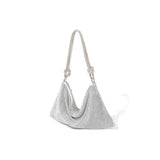 Elegant Evening Bag with Decorative Accents - Silver