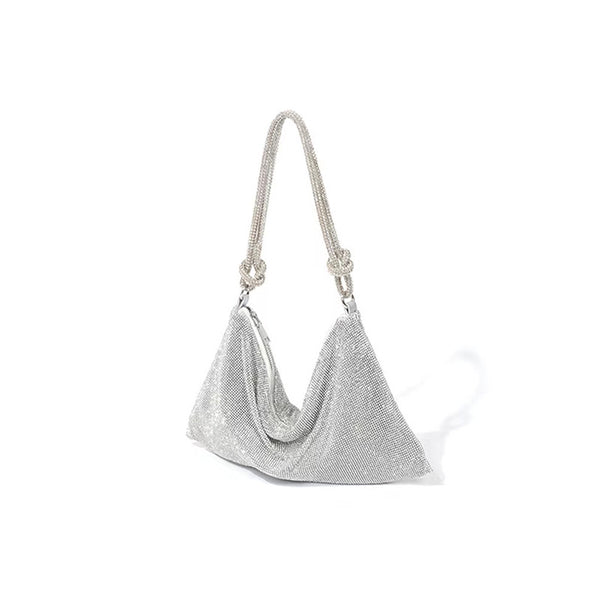 Elegant Evening Bag with Decorative Accents - Silver
