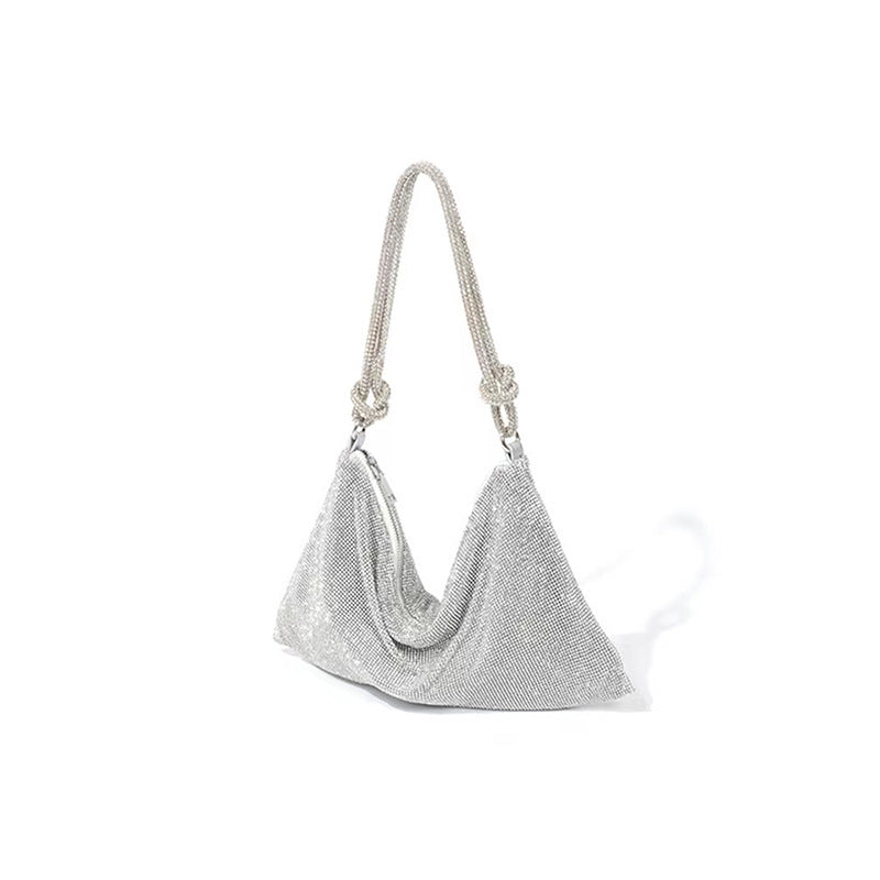 Elegant Evening Bag with Decorative Accents - Silver