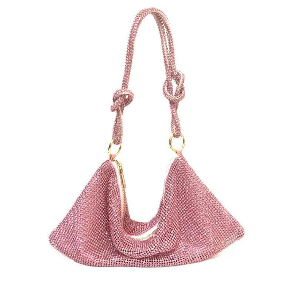 Elegant Evening Bag with Decorative Accents - Pink
